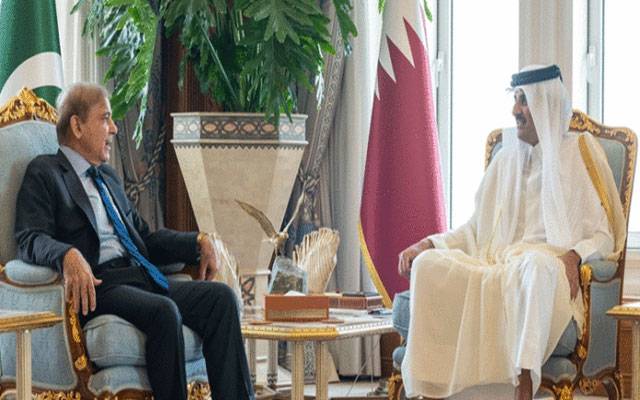 وزیراعظم شہباز شریف اور امیر قطر کی ملاقات ، مکمل حمایت اور یکجہتی کا اعادہ