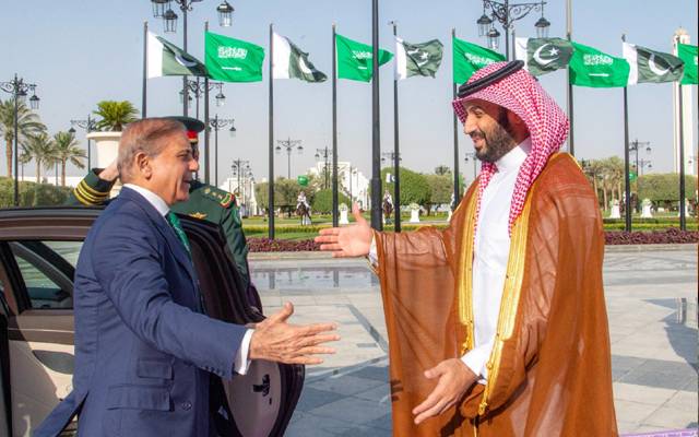 وزیر اعظم کی سعودی ولی عہد سے ملاقات ؛ مسئلہ فلسطین سمیت دو طرفہ تعلقات اور دیگر اہم امور پر تبادلہ خیال