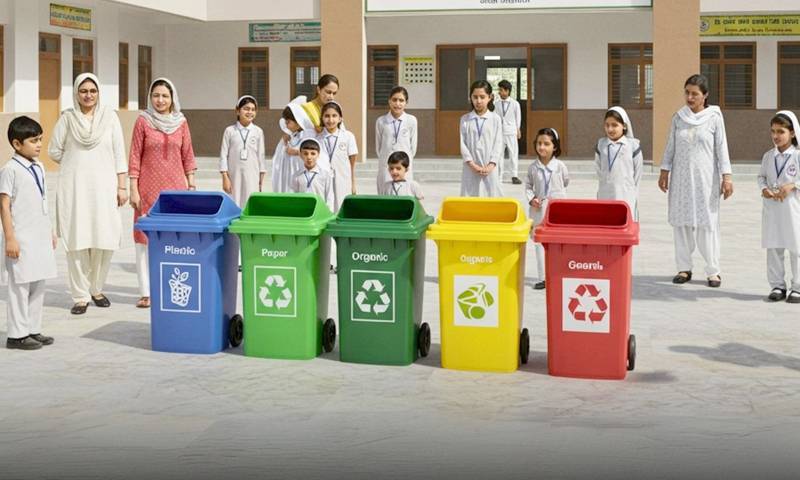  6 مختلف رنگوں کے کوڑا دان لازمی ،یکم اکتوبرسے سکولوں میں چیکنگ ہوگی 