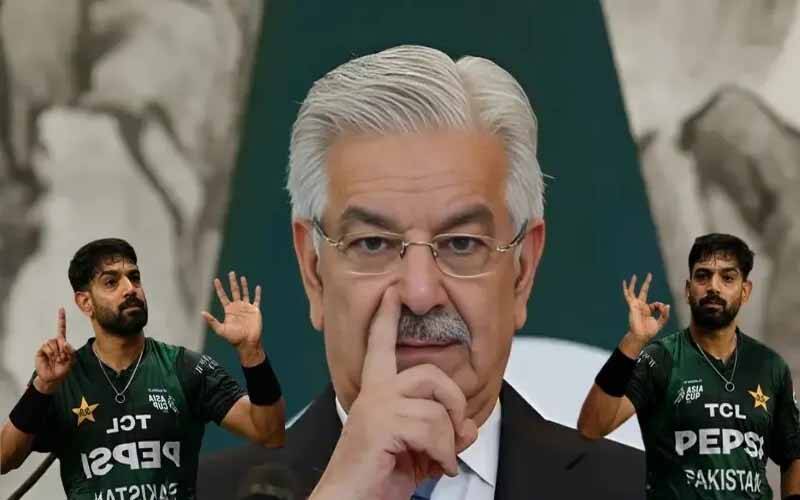 خواجہ آصف نے حارث پر جرمانے کے بعد بھارت کو ایک بار پھر 0-6 یاد دلادیا