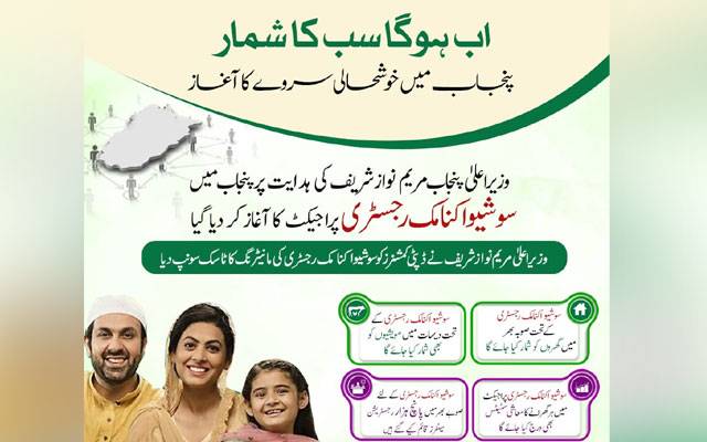  پنجاب میں مستحق افراد کی نشاندہی کیلئے بڑا سوشیو اکنامک سروے
