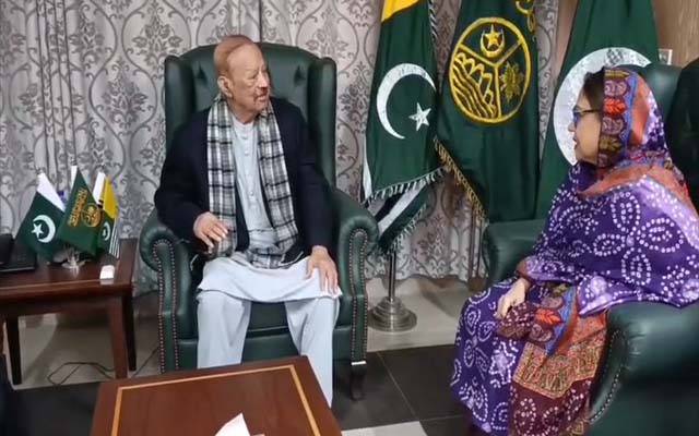 صدر آزاد جموں وکشمیر بیرسٹر سلطان محمود کی پیپلز پارٹی کی مرکزی رہنما فریال تالپور سے ملاقات