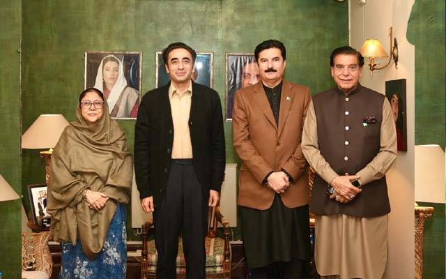 بلاول بھٹواور فریال تالپور سے راجہ پرویز اشرف کی ملاقات