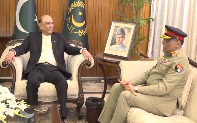 چیئرمین جوائنٹ چیفس آف اسٹاف کمیٹی جنرل ساحر شمشاد مرزا کی صدر مملکت سے الوداعی ملاقات