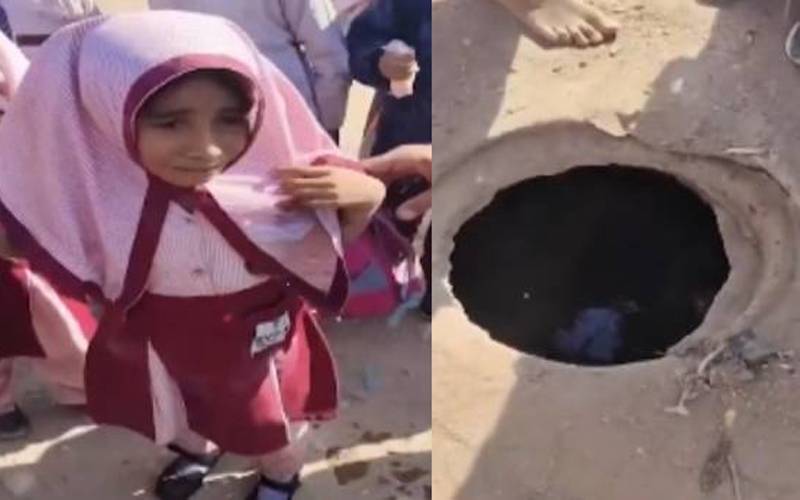 کراچی میں ایک اور بچی کھلے گٹر میں گرگئی، راہ گیر نے بروقت باہر نکال لیا  