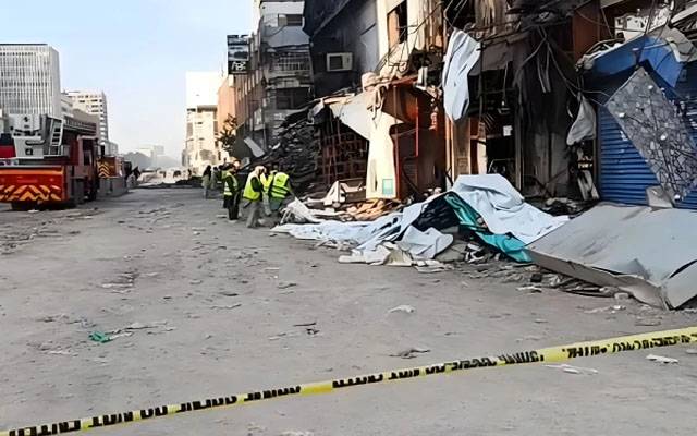  آتشزدگی سے متاثرہ گل پلازہ کو سیل کرنے کا عمل شروع