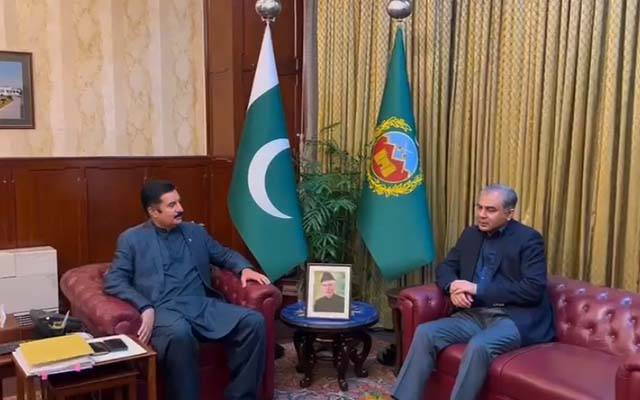 وفاقی وزیر داخلہ محسن نقوی سے گورنر فیصل کریم کی ملاقات؛امن و امان اور پی ایس ایل میچز پر مشاورت