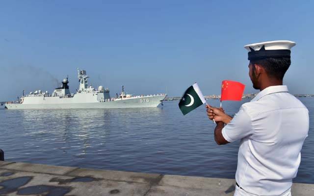 پاک بحریہ کا  پیپلز لبریشن آرمی (نیوی) کے جہاز داچنگ کا پرتپاک استقبال 