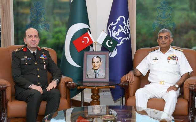 ترک افواج کے ڈپٹی چیف آف جنرل اسٹاف کی نیول ہیڈ کوارٹرز میں سربراہ پاک بحریہ سے ملاقات