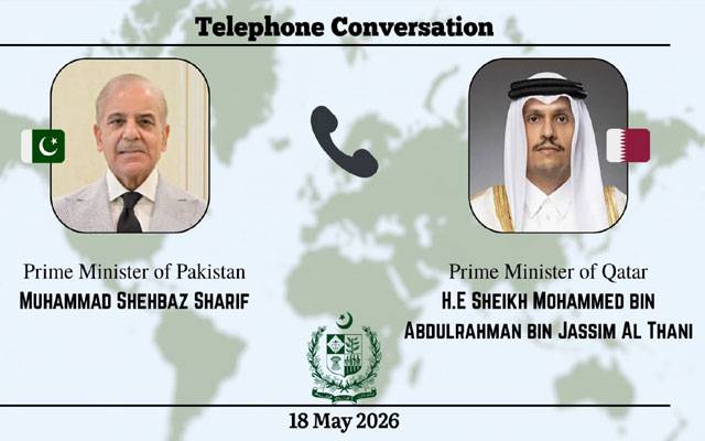 وزیراعظم کا قطر کے وزیراعظم و وزیر خارجہ عزت مآب شیخ محمد بن عبدالرحمن بن جاسم آل ثانی سے ٹیلیفونک رابطہ