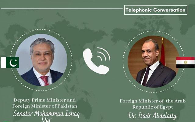 وزیر خارجہ اسحاق ڈار کا مصری وزیر خارجہ بدر عبدالعاطی سے ٹیلیفونک رابطہ