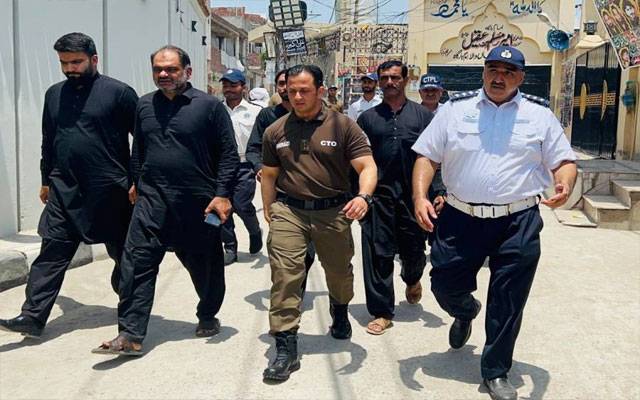 محرم الحرام کے انتظامات ، سی ٹی او لاہور سید عبدالرحیم شیرازی کا ٹھوکر نیاز بیگ کے مرکزی جلوس روٹ کا تفصیلی دورہ