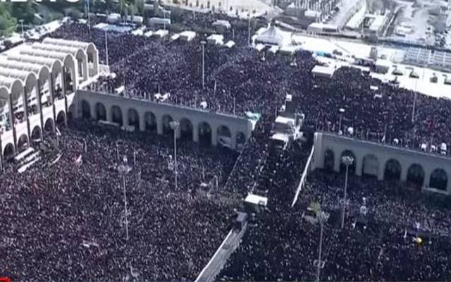شہید ایرانی سپریم لیڈر آیت اللہ خامنہ ای کی نماز جنازہ ادا: فضا سوگوار، لاکھوں افراد کی شرکت 