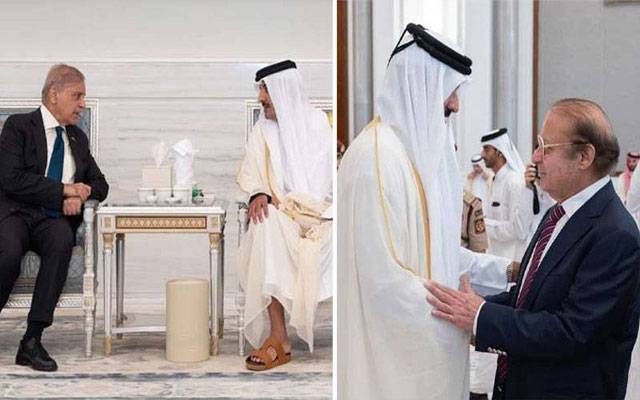 شہباز شریف اور نوازشریف کی امیر قطر سے ملاقات، سابق امیر قطر کے انتقال پر تعزیت