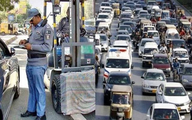 پنجاب بھر میں ٹریفک قوانین کی خلاف ورزیوں کے خلاف کریک ڈاؤن جاری