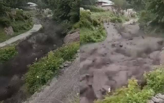 وادی کاغان میں کلاؤڈ برسٹ سے سیری ندی بپھر گئی