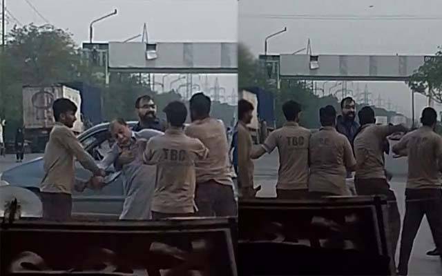 بابو صابو انٹرچینج ٹول پلازہ پر گاڑی کو راستہ نہ دینے پر لڑائی; بزرگ شہری اور اس کے بیٹے پر تشدد 