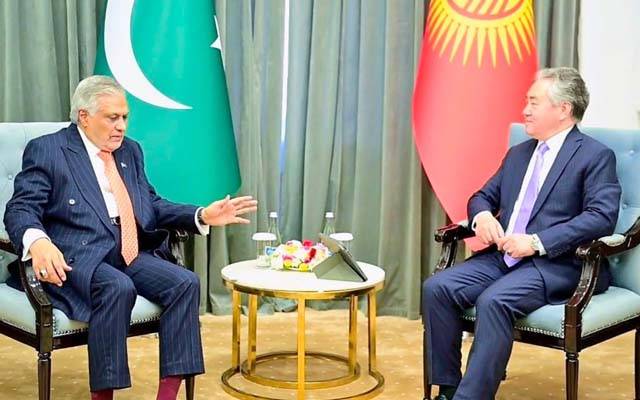 نائب وزیراعظم و وزیر  خارجہ اسحاق ڈار کی کرغز وزیر خارجہ سے ملاقات دو طرفہ تعلقات مزید مضبوط بنانے کا عزم 