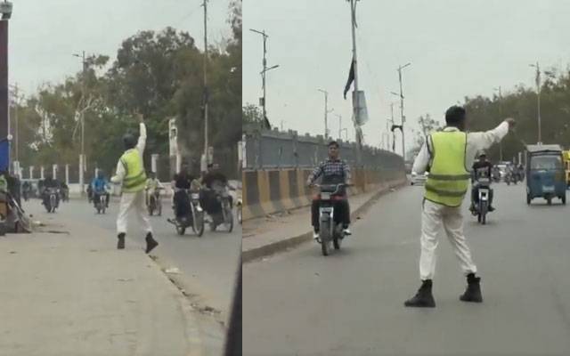 شہرِ قائد میں ڈانس کرکے ٹریفک کنٹرول کرنے والا اہلکار، ویڈیو سوشل میڈیا پر وائرل