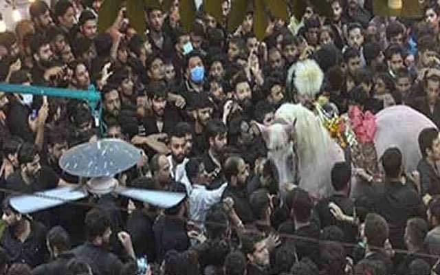 چہلم حضرت امام حسین ؑ کامرکزی جلوس کربلا گامے شاہ پہنچ کراختتام پذیر