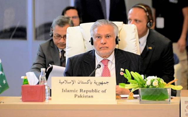 اسحاق ڈار کا یروشلم اجلاس میں اسرائیلی اقدامات کی مذمت، فلسطینی ریاست کے قیام پر زور