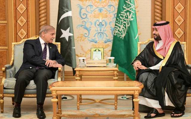 وزیراعظم شہباز شریف کی سعودی ولی عہد محمد بن سلمان سے ملاقات