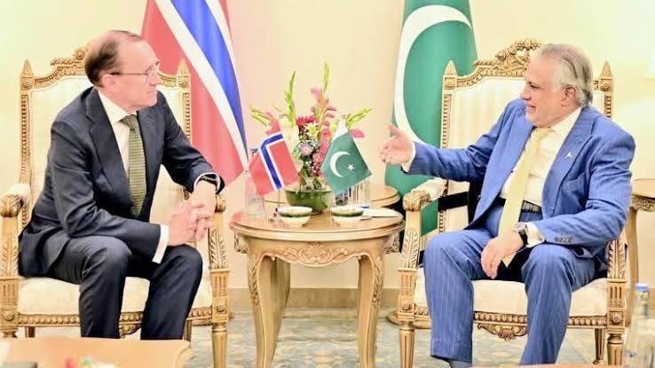 اسحاق ڈار سے نارویجن وزیرخارجہ کی ملاقات، دوطرفہ تعلقات مضبوط بنانے کا عزم