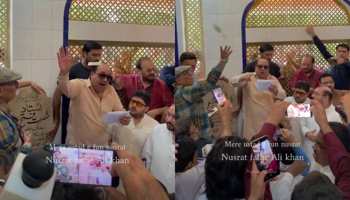 راحت فتح کی نصرت فتح علی خان کی آخری آرام گاہ پر پرفارمنس کی ویڈیو وائرل، گلوکار پر سخت تنقید