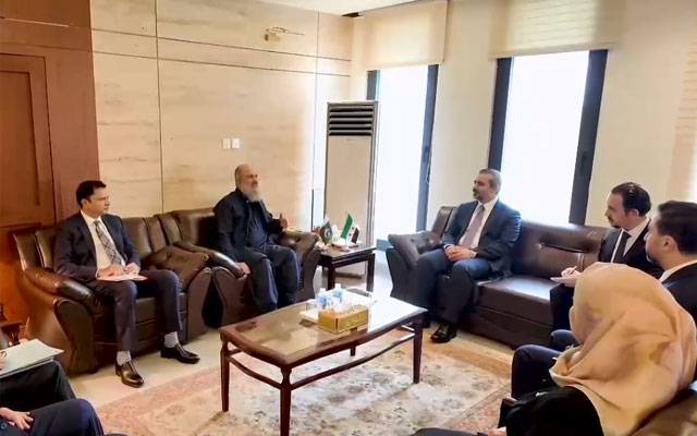 شام کے وزیر خارجہ اسعد حسن الشیبانی کی اعلیٰ سطحی وفد کے ہمراہ وزارتِ تجارت آمد