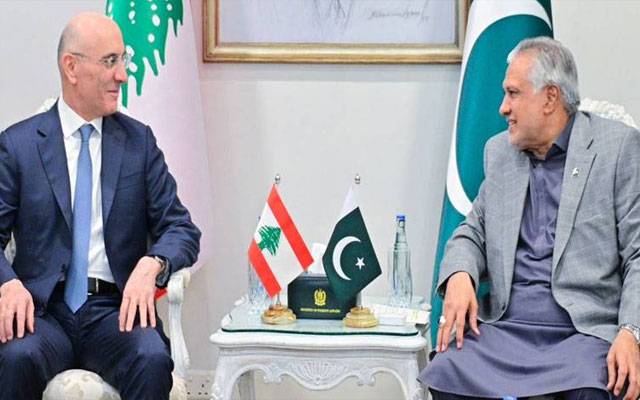 نائب وزیراعظم اسحاق ڈار سے لبنان کے وزیر داخلہ احمد الحجار کی ملاقات