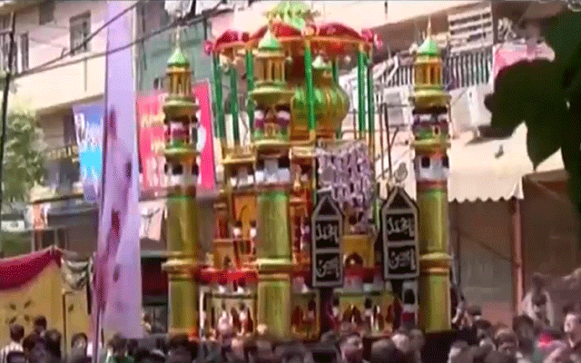 پانڈو سٹریٹ سے نکلنے والا تعزیہ کا جلوس اختتام پذیر