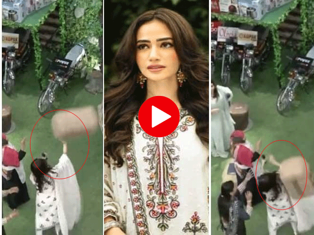 ثناء جاوید کے منہ پر گیم شو کے دوران بیگ گر گیا پھر کیا ہوا؟ ویڈیو دیکھیے