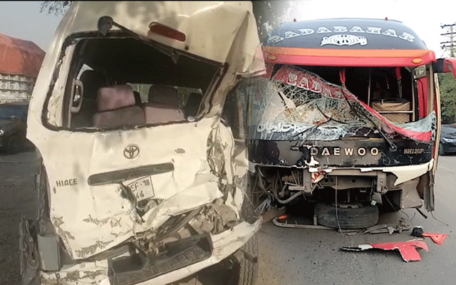 تیز رفتار بس کی سٹی 42 کی گاڑی کو ٹکر، پروڈیوسر شہید، 7 ملازم زخمی