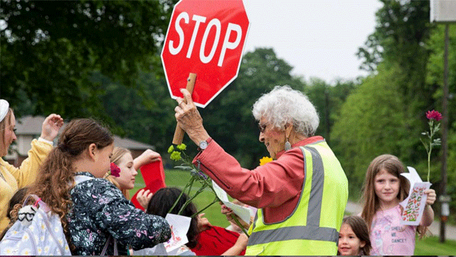 87-year-old crossing guard retiring after 55 years gets sweet send-off، City42