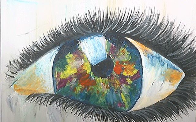 Shah Wali's painting, City42, Ten years old natural artist, City42 