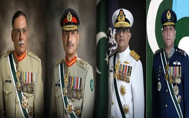 یوم پاکستان: چیئرمین جوائنٹ چیفس آف سٹاف کمیٹی اور سروسز چیفس کی قوم کو مبارکباد