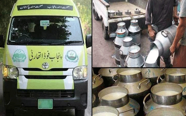 جعلی دودھ سپلائی کرنیوالی گاڑی پکڑی گئی، 550 لیٹر سفید محلول تلف