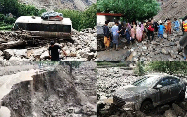 گلگت: بادل پھٹنے سے تباہی، لینڈ سلائیڈنگ اور سیلاب سے درجنوں سیاح پھنس گئے