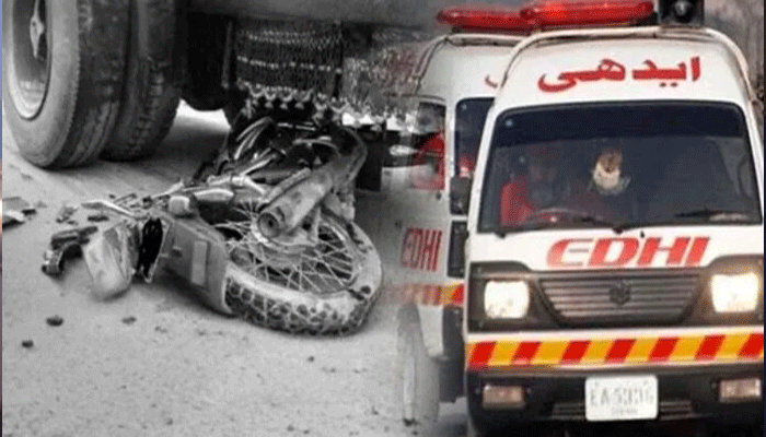 بادامی باغ : تیز رفتارٹرک  کی ٹکر، موٹرسائیکل پر سوار 2 نوجوان جاں بحق