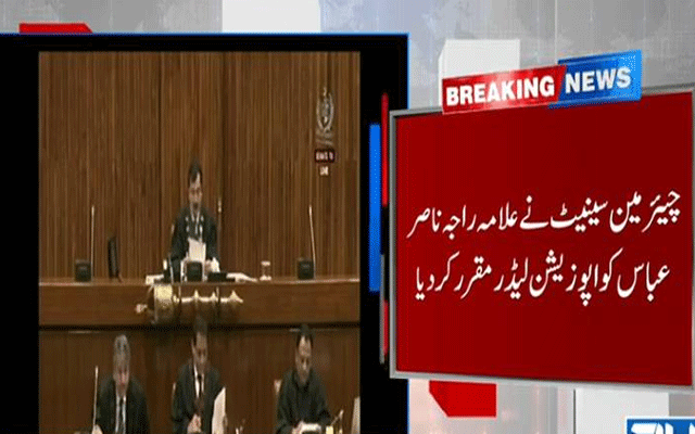 پی ٹی آئی کے حمایت یافتہ راجہ ناصر عباس سینیٹ میں اپوزیشن لیڈر مقرر، نوٹیفکیشن جاری